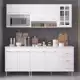 Cozinha Modulada Compacta Fidelitá Viena 4 Peças 190cm 9 Portas 3 Gavetas Com Tampo Branco em oferta
