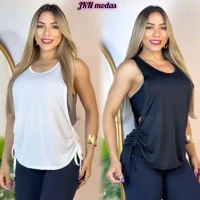 Imagem da promoção Regata Feminina Dry Fit De Academia Puxar Tapa Bumbum Regata Longline