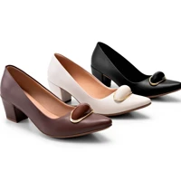 Imagem da promoção Scarpin Feminino Lumiss Salto Baixo Bloco Confortável Enfeite