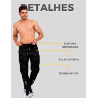 Imagem da promoção Kit 2 Calças Masculina Jogger Poliéster+ Elastano Costura Reforçada