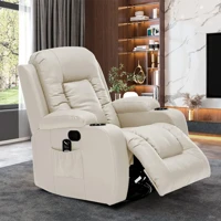 Imagem da promoção Poltrona Do Papai Giratória Reclinável Manual Austin Pu Bege Bege Espuma