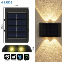 Imagem da promoção Luminária Arandela Solar 6 8 e 10 LED Luz Branco Quente para Parede a Prova dágua Spot parede