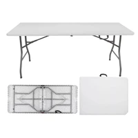 Imagem da promoção Mesa Dobrável Vira Maleta De 1,80 Portatil Camping Praia Branco