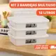 Bandejas Multiuso 3un 12L Tampa Empilhável Plástica Açougue em oferta
