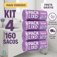 Imagem da promoção Kit 4 Sacos de Lixo Perfumados Lavanda | 160 Sacos | Pia e Banheiro | 34x38cm | Neutraliza Odores