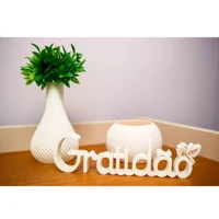 Imagem da promoção Kit Gratidão decoração minimalista – vaso + porta-velas + letreiro