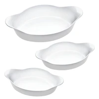 Imagem da promoção Marinex conjunto de assadeiras oval opaline 3 peças branco