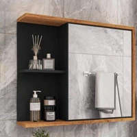 Imagem da promoção Armário/Espelheira De Banheiro Aéreo Espelheira Com Espelho Prateleira Removível - VÁRIAS CORES