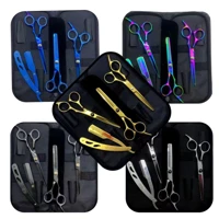 Imagem da promoção Kit 3 Tesouras Profissionais Fio Navalha Desfiadeira Coloridas casa bom