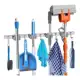 Suporte Inox De Parede 7 ou 9 Ganchos Porta Vassoura Mop Rodo Utensílios de Limpeza JH em oferta