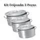 Kit panela feijoada de alumínio 3 peças em oferta