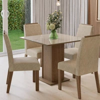 Imagem da promoção Conjunto Sala de Jantar Tampo de Vidro 4 Cadeiras Sines Madesa