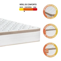 Imagem da Promoção Colchão Casal Molas Ensacadas Real 138x188x27cm Branco / Bege - Suporta até 130Kg Por Pessoa