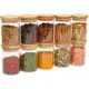 Kit 10 potes de vidro 250ml com tampa de bambu herméticos redondos - Tüd - TUD em oferta