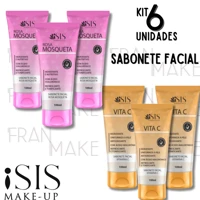 Imagem da promoção Kit Com 6 Sabonete Liquido Facial Hidratante Isis 100ml ou 3 Rosa Mosqueta + 3 Vitamina C Isis
