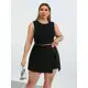 Conjunto Feminino Blusa Cropped Com Short Saia Plus Size - Conjuntinho Plus Curve em oferta