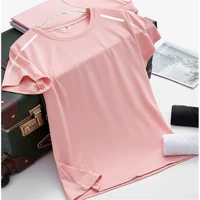 Imagem da promoção Camiseta Esportiva Solta Listras Reflexivas Estampadas, Respirável, Absorção de Umidade e Casual par