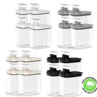 Imagem da promoção Kit 4 Peças Dispenser Flow 1,5 E 2,3 Litros Sabão Líquido Amaciante Produtos Limpeza Lavanderia