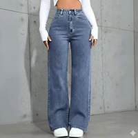 Imagem da promoção Calça Jeans Wide Leg Pantalona Cintura Alta Jeans 100%