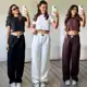 Calça Pantalona Feminina Cintura Alta no moletom confortável e estilosa Calça Wide Leg Moletom Femin em oferta