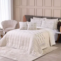 Imagem da promoção Kit Cobre Leito Casal Queen 6 Peças Thaeme Franja Sem Enchimentos 2,60mx2,50m