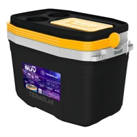 Imagem da promoção Caixa Termica Suv Cooler Com Alça 20 Litros Praia Pesca Camping Cor Preto E Amarelo Termolar