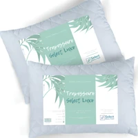 Imagem da promoção Kit 2 Travesseiros Select Luxo fibra antialérgica 70cm e 50cm branco