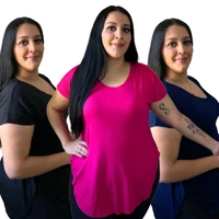 Imagem da promoção Kit 3 Blusas Tapa Bumbum Plus Size de Viscolycra Fitness