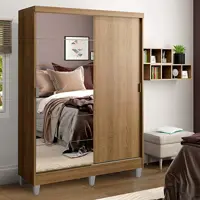 Guarda-roupa Solteiro Madesa Luke 2 Portas de Correr com Espelho com Pés em oferta na Amazon