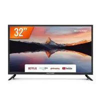 Smart TV Multilaser 32” TL011 HD Wi-Fi Integrado + Conversor TV Digital Preto em oferta na Magazine Luiza