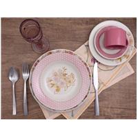 Imagem da promoção Aparelho de Jantar Chá 30 Peças Biona - Cerâmica Redondo Rosa Donna