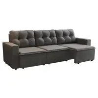 Sofá 3 Lugares Retrátil Nairóbi Suede Grafite 210 cm em oferta na Mobly