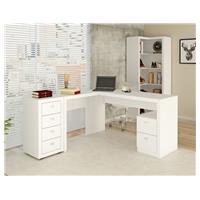 Imagem da promoção Mesa Para Escritório 2 Gavetas Me4129 Tecno Mobili Fosco Branco Branco