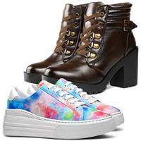 Imagem da promoção Kit 2 Pares Tênis Tie Dye Com Bota Tratorada SapatoFran Feminino