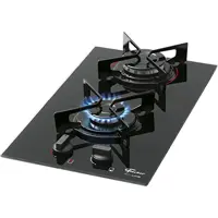 Fogão Cooktop Fischer 2Q FIT LINE Gás Mesa Vidro Preto BIVOLT em oferta na Amazon