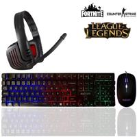 Imagem da promoção Kit Gamer teclado + mouse 2400dpi + Headset com leds - Exbom