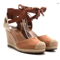 Sandália Anabela Via Uno Espadrille Amarração Feminina em oferta na Zattini