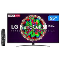 Imagem da promoção Smart TV 4K NanoCell IPS 55” LG 55NANO81SNA Wi-Fi - Bluetooth HDR Inteligência Artificial 4 HDMI 2 U