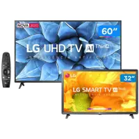 Combo Smart TV 4K LED 60” LG 60UN7310PSA Wi-Fi - Bluetooth HDR Inteligência Artificial + HD LED 32” em oferta na Magazine Luiza