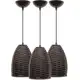 Combo Kit com 3 Pendentes Luminária Taça Junco 22cm Tabaco em oferta