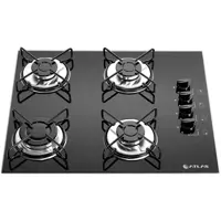 Cooktop 4 Bocas Atlas Preto a Gás GLP - Agile Glass em oferta na Magazine Luiza