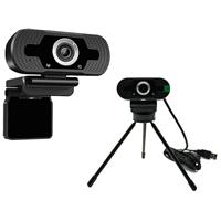 Imagem da promoção Webcam USB Full HD 1080P Microfone Embutido WB Amplo Ângulo 110° + Tripé