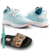 Imagem da promoção Kit Tênis Têxtil + Chinelo e Relógio Feminino Passeio Casual - Polo Joy