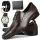 Sapato Social Masculino Com Cadarço Dhshoes com Relógio, Cinto e Carteira em oferta