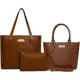 Kit 3 Bolsas Feminina Grande + Media + Baú em oferta
