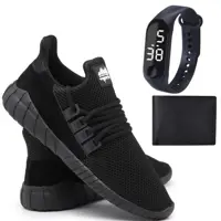 Tênis Conforto Caminhada Corrida Leve Fitness Academia + Carteira + Relógio - Ever Way em oferta na Magazine Luiza