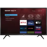 Smart TV Semp 32" Roku LED HD R5500 Wi-Fi Dual Band 3 HDMI 1 USB com Controle por Aplicativo em oferta na Americanas