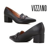 Imagem da promoção Scarpin Vizzano Corrente Bico Fino Salto Baixo Feminino