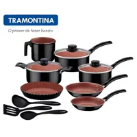 Jogo De Panelas Turim 10 Peças Tramontina Antiaderente Starflon Max Preto em oferta na Americanas