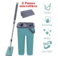 Mop Flat E Balde Para Limpeza De Piso + 1 Refil - 123 Útil em oferta na Magazine Luiza